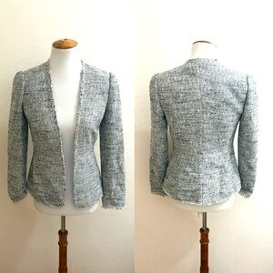 Rebecca Taylor Light Gray Tweed Blazer